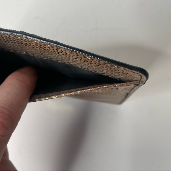 Kate Landry Metallic Animal Snakeskin Print Card Holder Wallet - Picture 7 of 7